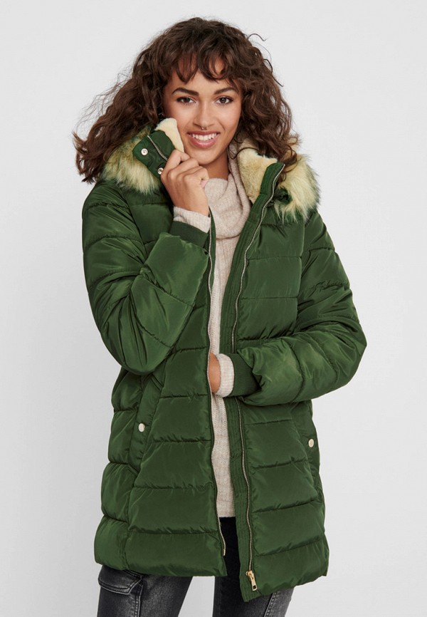 женская куртка only, зеленая