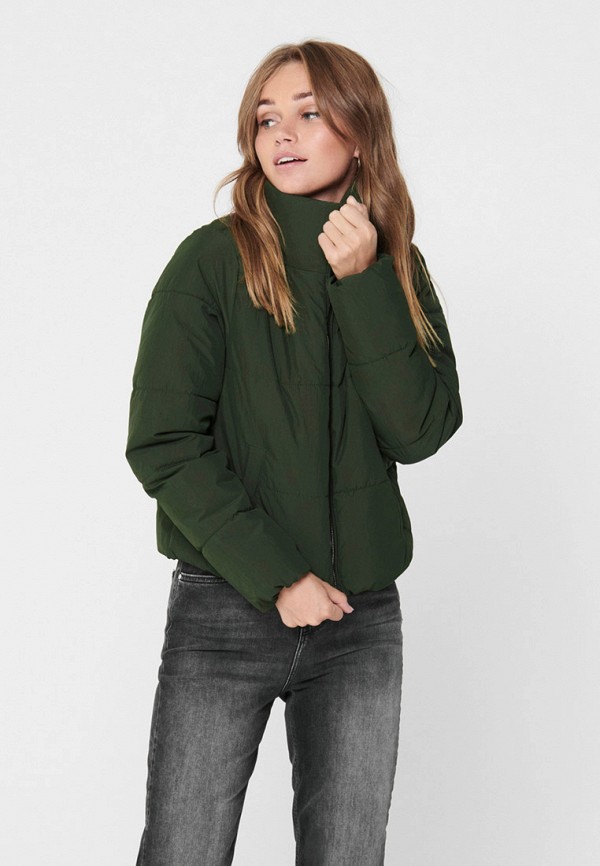 женская куртка only, зеленая