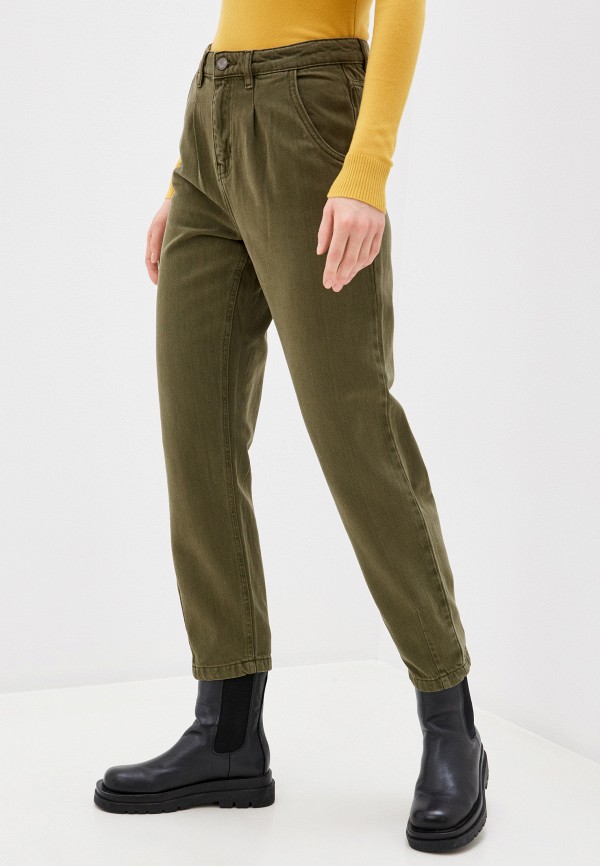 женские зауженные брюки only, зеленые