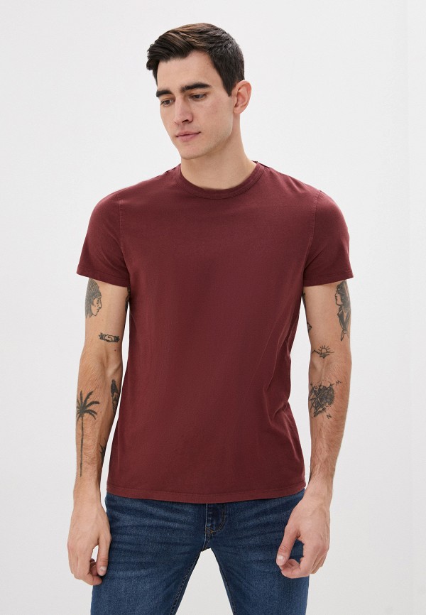 мужская футболка с коротким рукавом ovs, бордовая