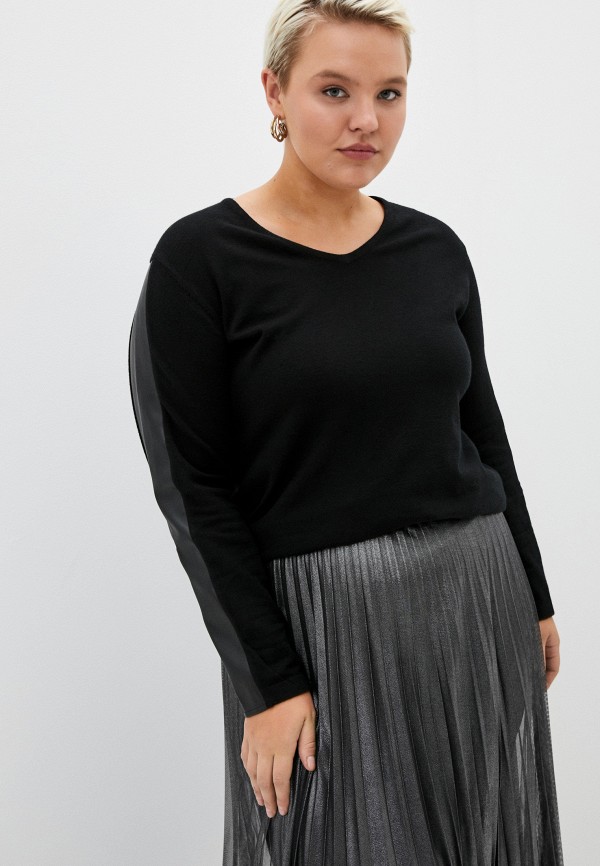 женский пуловер persona by marina rinaldi, черный