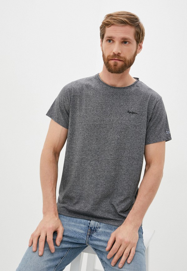 мужская футболка с коротким рукавом pepe jeans london, серая