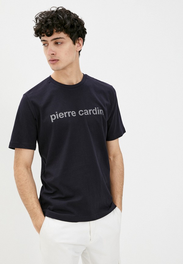 мужская футболка с коротким рукавом pierre cardin, синяя