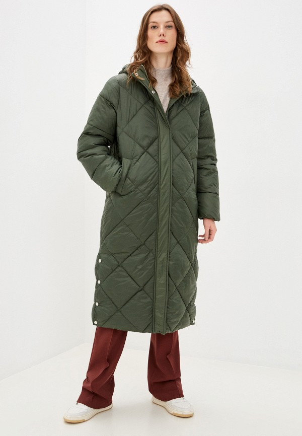 женская куртка pieces, зеленая