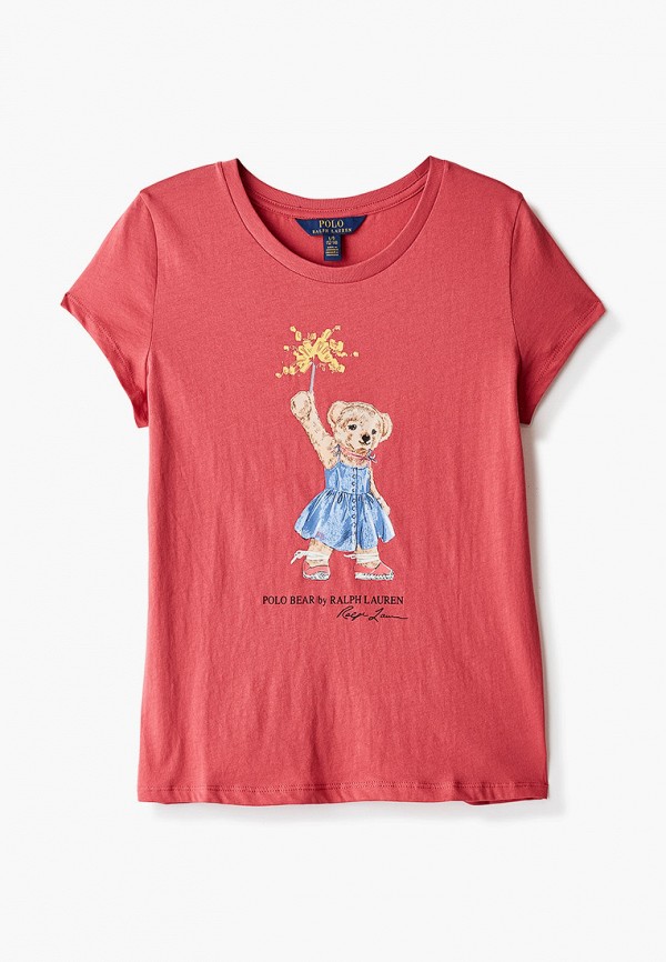 футболка с коротким рукавом polo ralph lauren для девочки, красная