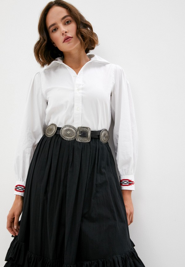женская рубашка с длинным рукавом polo ralph lauren, белая