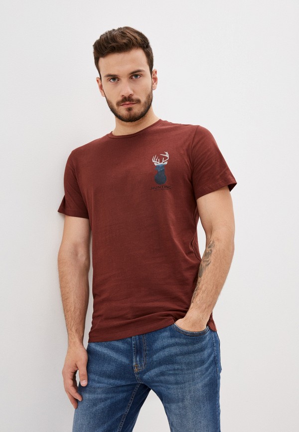 мужская футболка с коротким рукавом produkt, коричневая