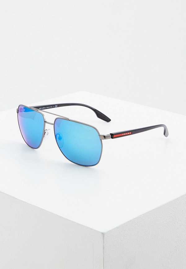 мужские солнцезащитные очки prada linea rossa, синие