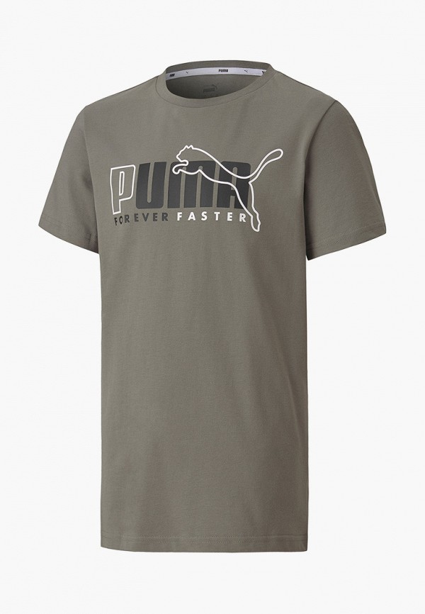 футболка puma для мальчика, серая