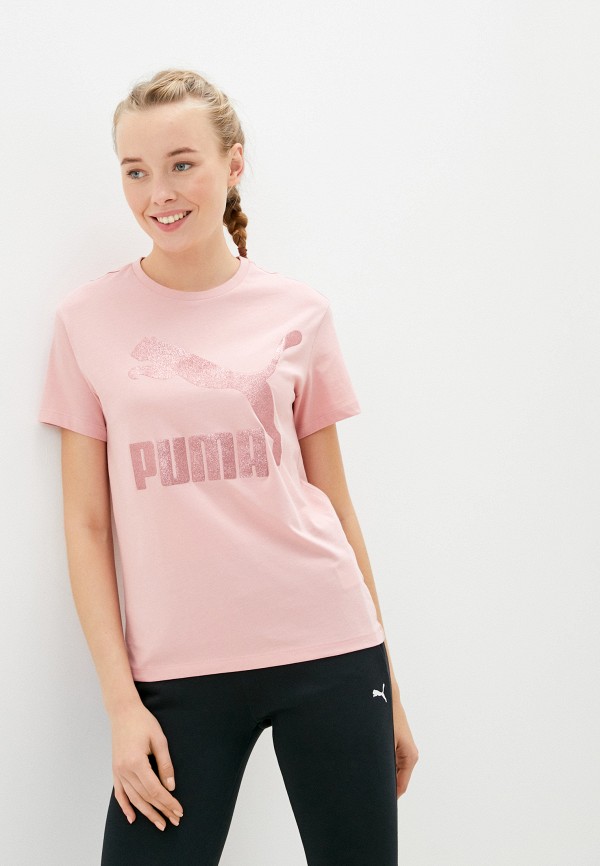 женская спортивные футболка puma, розовая