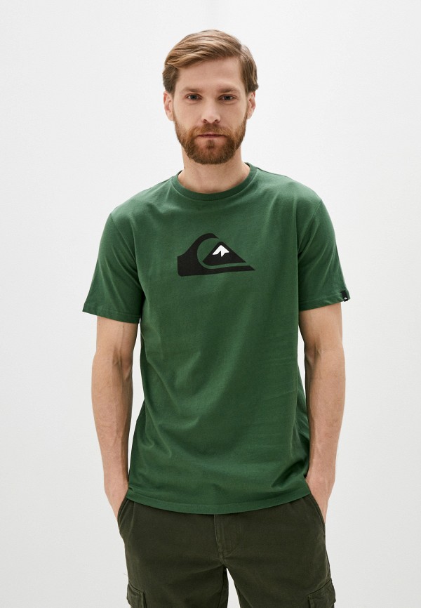 мужская спортивные футболка quiksilver, зеленая