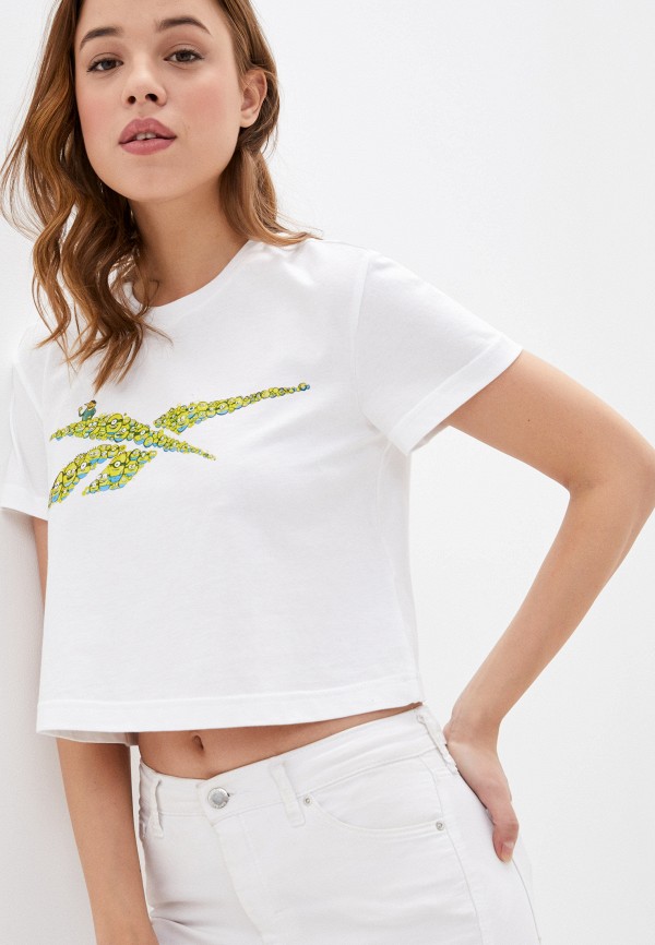 женская спортивные футболка reebok classic, белая