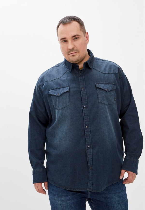 мужская рубашка replika jeans, синяя