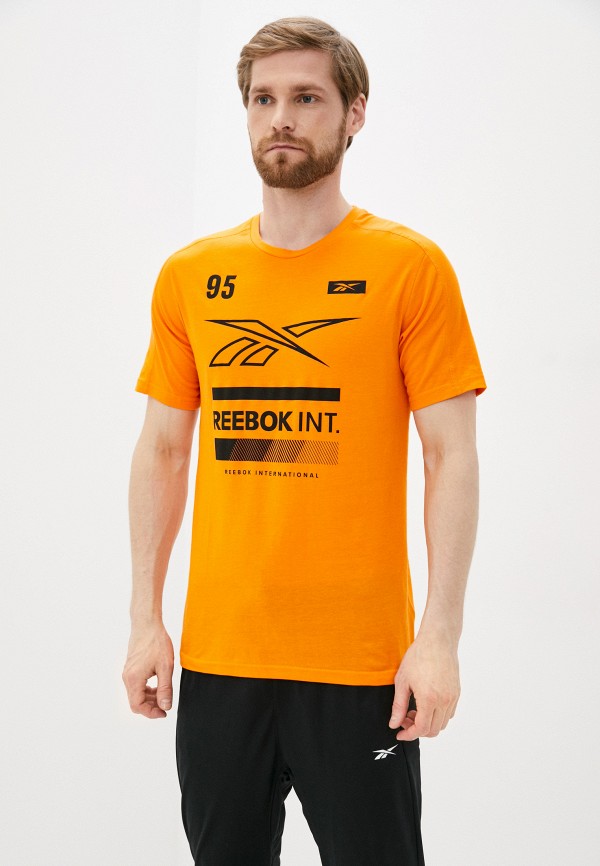 мужская спортивные футболка reebok, оранжевая