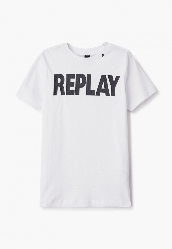футболка с коротким рукавом replay для мальчика, белая