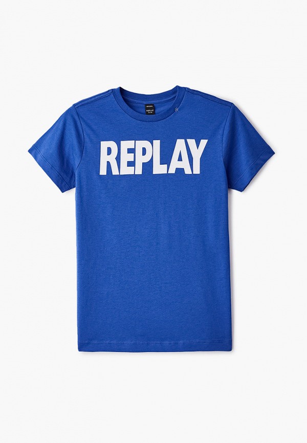 футболка с коротким рукавом replay для мальчика, синяя