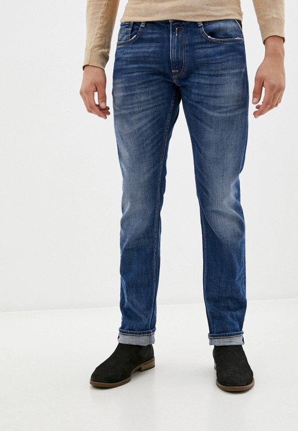 мужские зауженные джинсы replay, синие