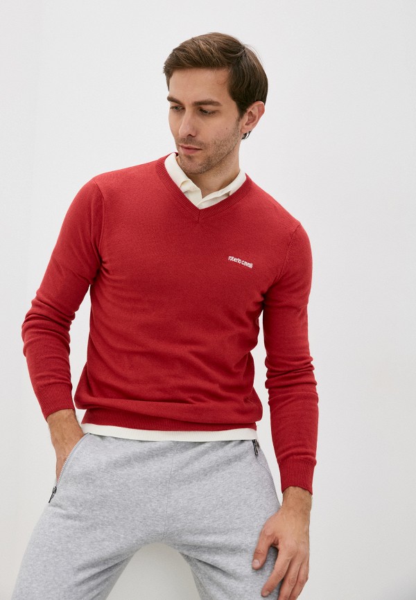 мужской пуловер roberto cavalli sport, красный