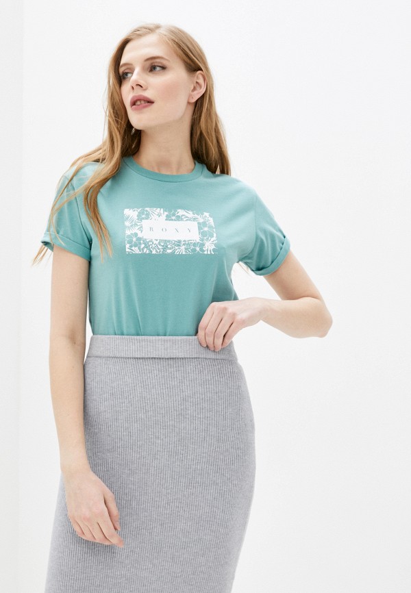 женская спортивные футболка roxy, зеленая