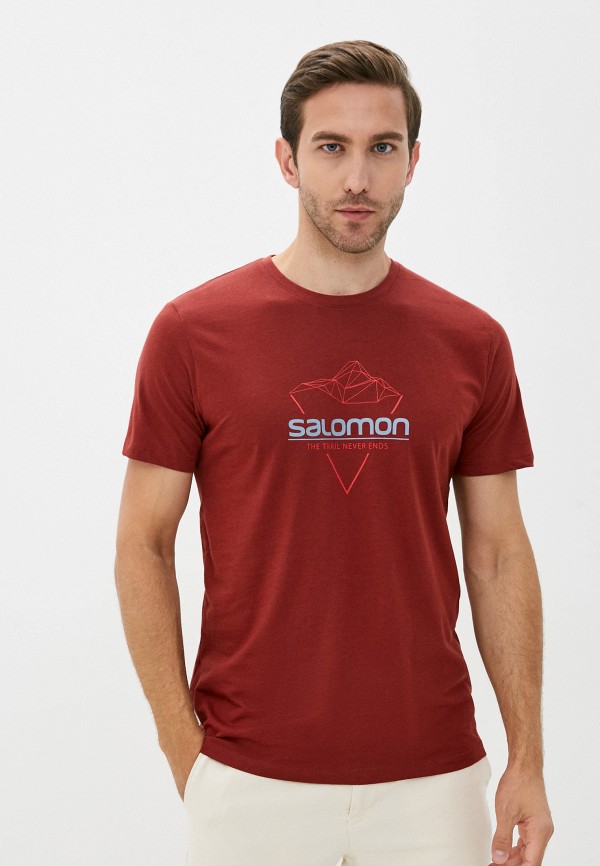 мужская спортивные футболка salomon, красная