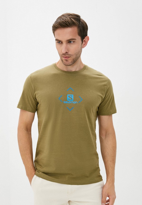 мужская спортивные футболка salomon, хаки