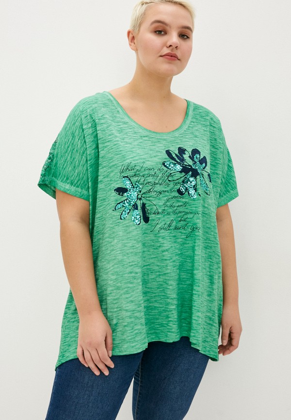 женская футболка samoon by gerry weber, зеленая