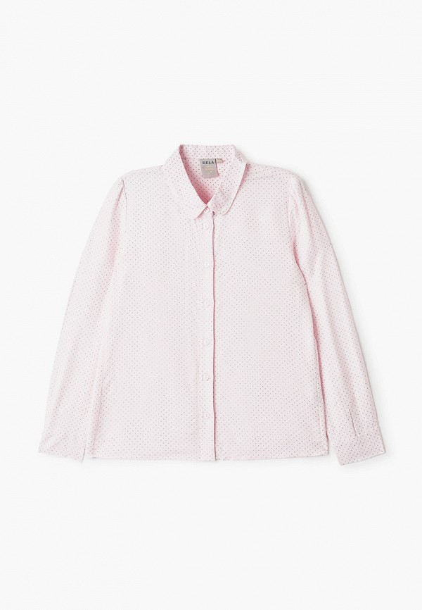 блузка sela для девочки, розовая