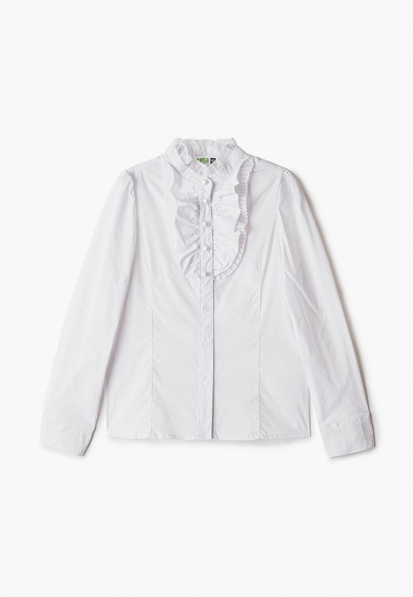 блузка sela для девочки, белая