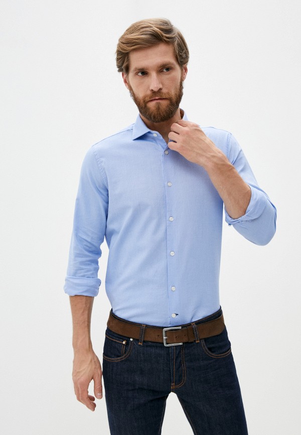 мужская рубашка с длинным рукавом seventy, голубая