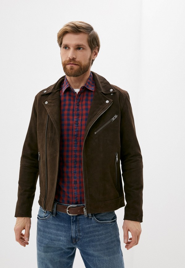 мужская куртка selected homme, коричневая