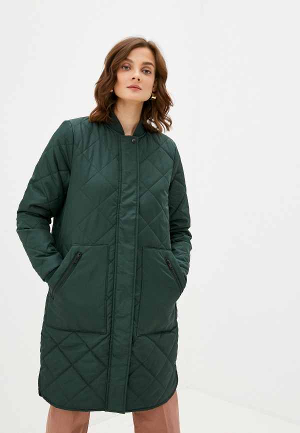 женская куртка selected femme, зеленая