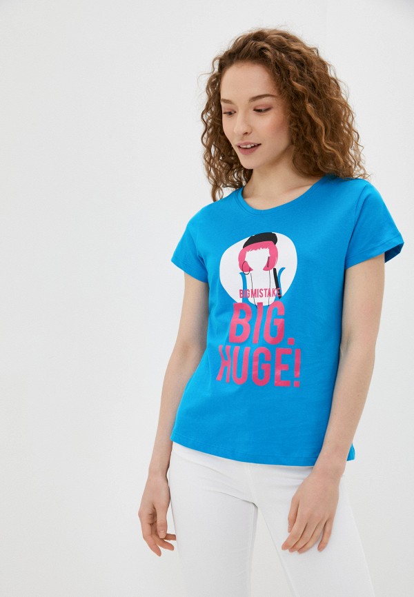 женская футболка sh, голубая