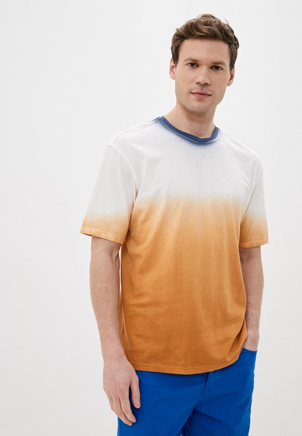 мужская футболка с коротким рукавом sisley, коричневая