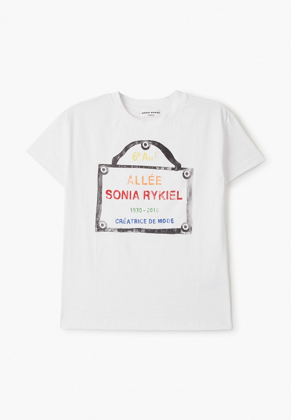 футболка с коротким рукавом sonia rykiel для девочки, белая
