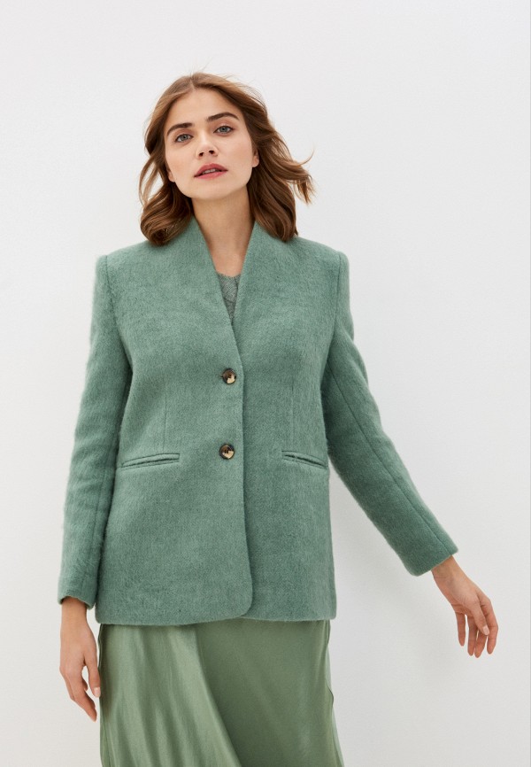 женское пальто soaked in luxury, зеленое