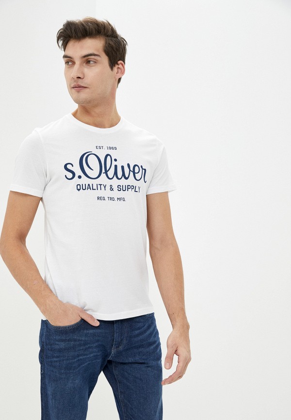 мужская футболка с коротким рукавом s.oliver, белая
