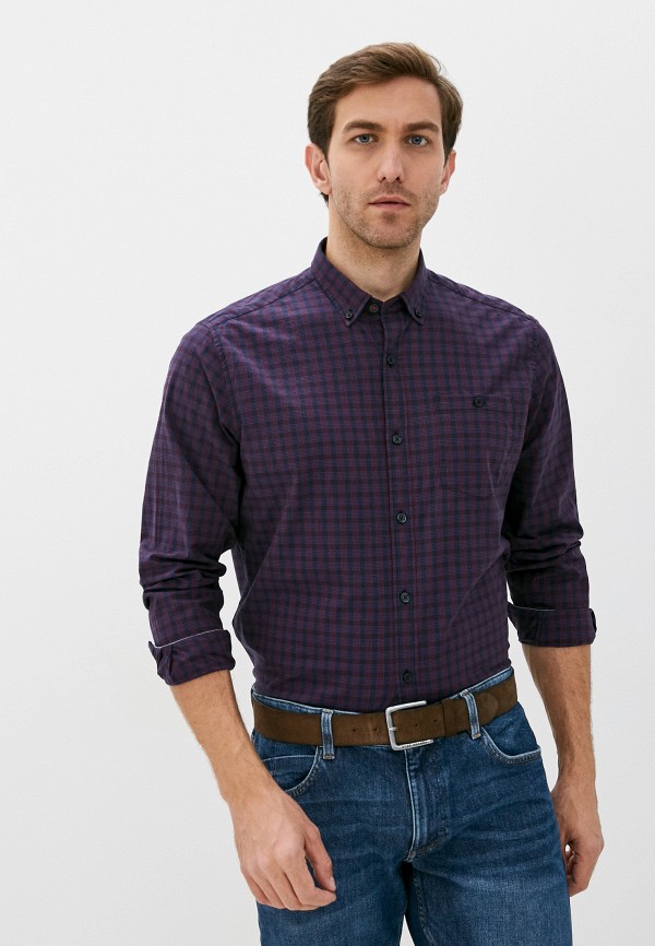 мужская рубашка с длинным рукавом s.oliver, фиолетовая