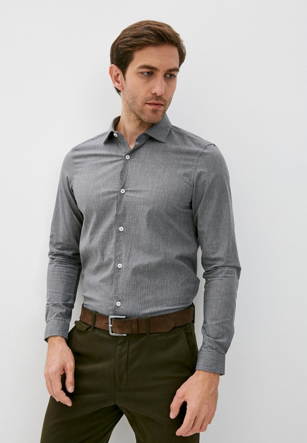 мужская рубашка с длинным рукавом s.oliver, серая