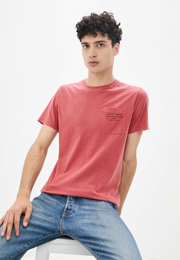 мужская футболка с коротким рукавом s.oliver, розовая