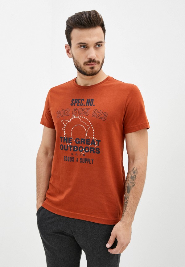 мужская футболка с коротким рукавом s.oliver, оранжевая