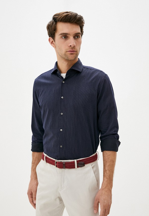 мужская рубашка с длинным рукавом strellson, синяя