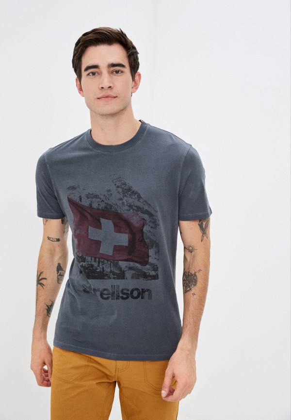 мужская футболка с коротким рукавом strellson, серая