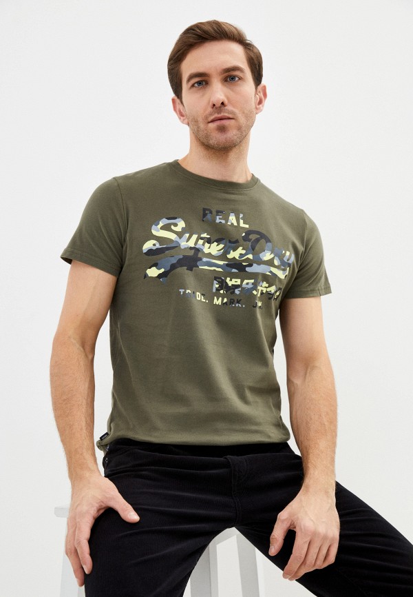 мужская футболка с коротким рукавом superdry, хаки
