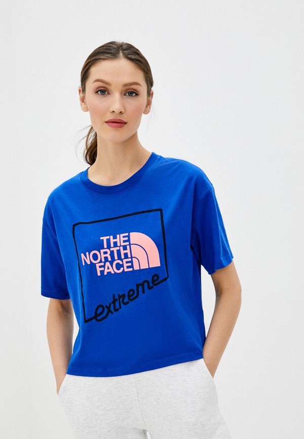 женская спортивные футболка the north face, синяя