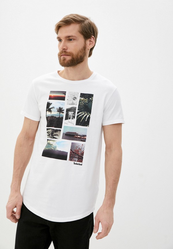 мужская футболка с коротким рукавом timberland, белая