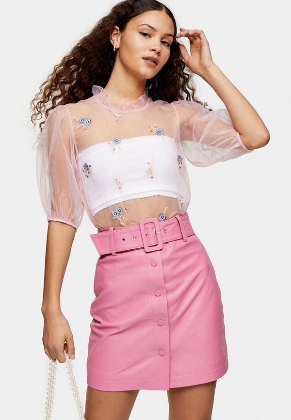 женская блузка topshop, розовая