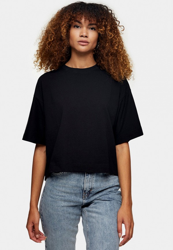 женская футболка topshop, черная