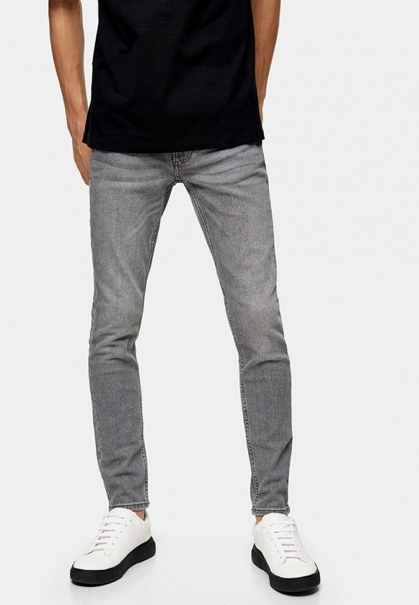 мужские зауженные джинсы topman, серые