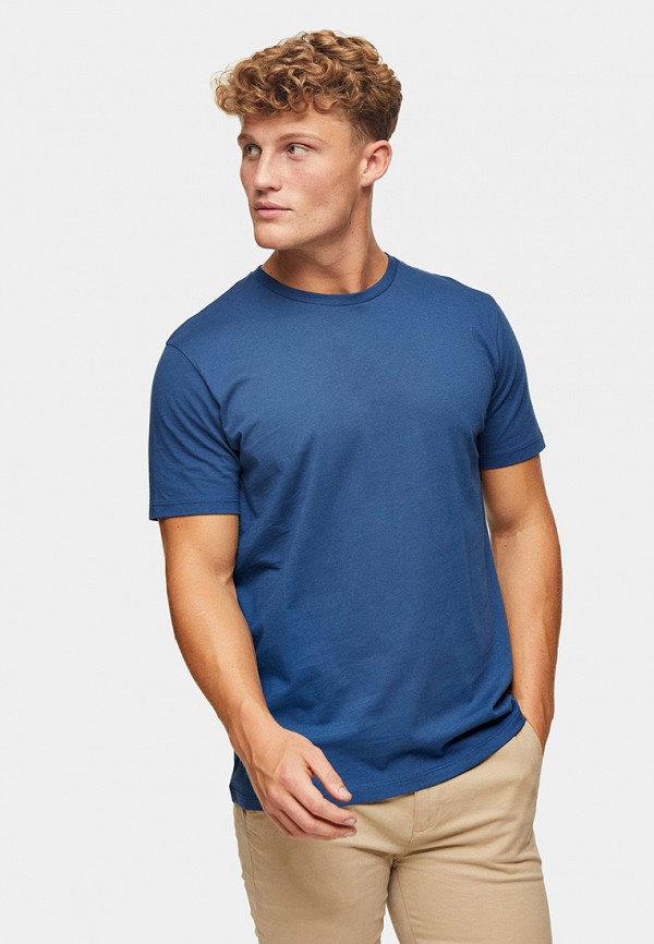 мужская футболка с коротким рукавом topman, синяя