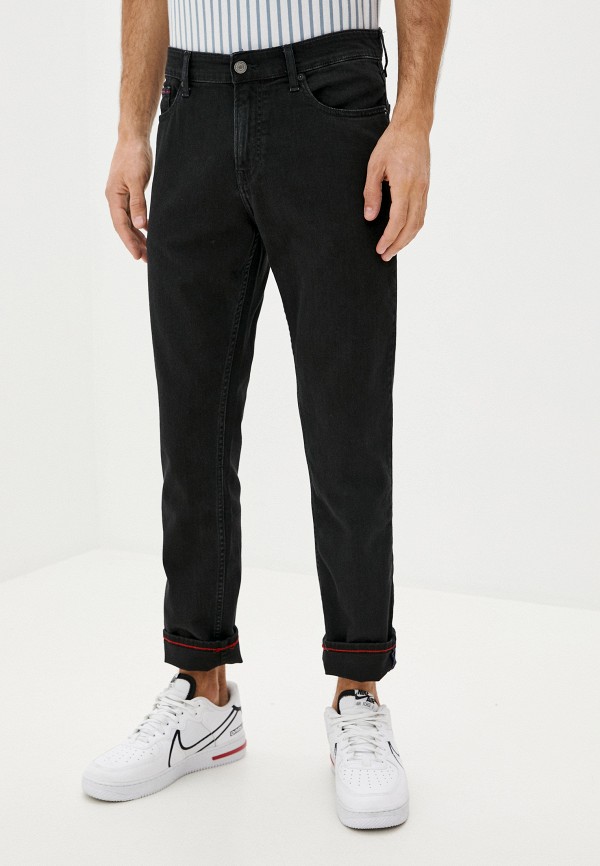 мужские зауженные джинсы tommy jeans, черные